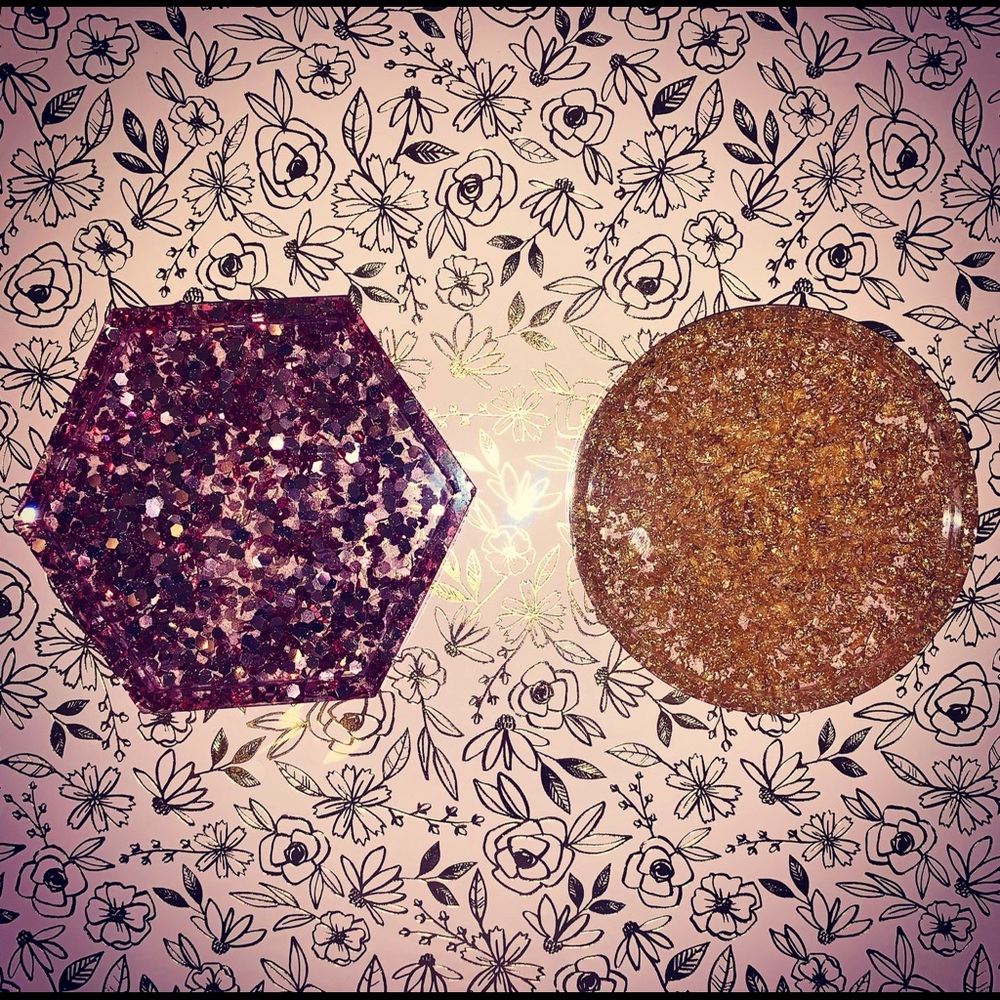 Pink and Gold Coasters (2pc)